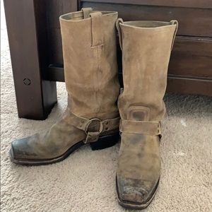 Frye harness suede boots